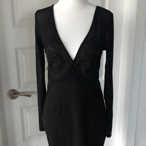 Xenia Boutique Black Dress with Sheer Top